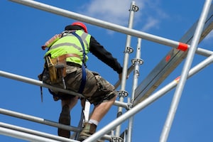 Man upon scaffold